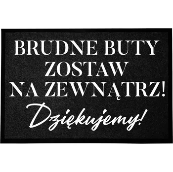 Rohožka VSTUPNÍ ROHOŽKA MONOCHROM 40X60 STYLOVÁ DEKORACE DOMOVA ČERNÁ S POTISKEM