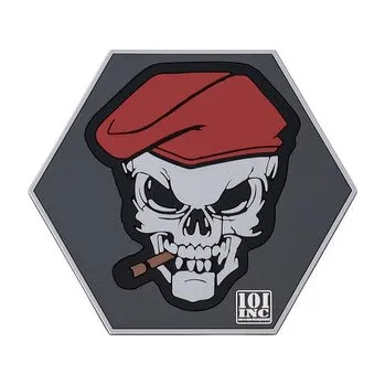 Nášivka Gumová nášivka 101 Inc Skull Cigar - šedá-barevná