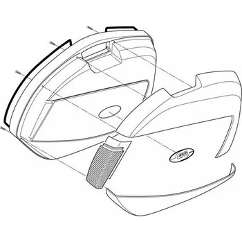 Zavazadlo na motocykl Z35Cnmsx horní levé víko kufru Givi V 35 - černé, kompletní