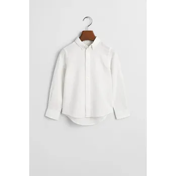 Dívčí košile KOŠILE GANT COTTON LINEN BD LS SHIRT WHITE