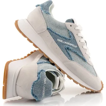 Dámské tenisky TENISKY KARL LAGERFELD JEANS KAIRO LO LACE MIX OFF WHT SUEDE & TXT W/BLUE