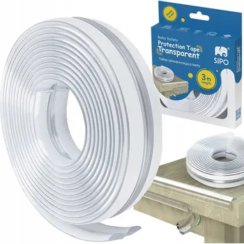 Dětský bezpečnostní prvek SIPO průhledná ochranná páska na rohy nábytku, hrany a okraje