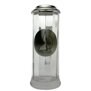 Sklenice Půllitr s motivem plachetnice – skleněný s cínovým víčkem, vysoký