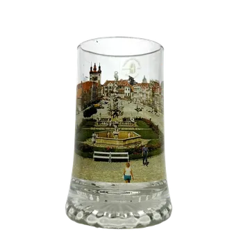 Sklenice Korbel s motivem Telče – skleněný s cínovým víčkem 0,4 l