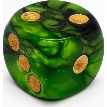 Hrací kostka Hrací kostka zeleno-zlatá