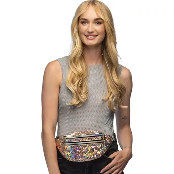 Retro ledvinka růžově zlatá holografická