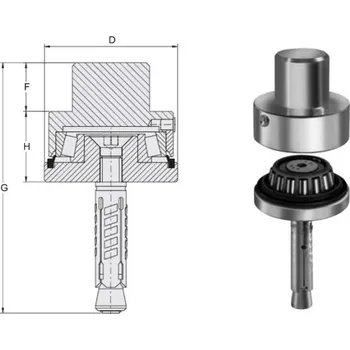 FAC Spodní pant s&nbsp;kužel. ložis. s&nbsp;kotvou do betonu, pr. 70,&nbsp;Zn