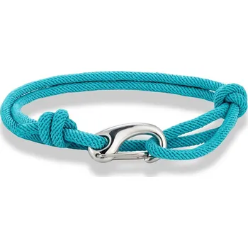 Náramek Nastavitelný dvojitý šňůrkový náramek z oceli | pánský náramek, dámský náramek - Modrý