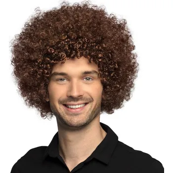 Karnevalový kostým Paruka afro hnědá XL