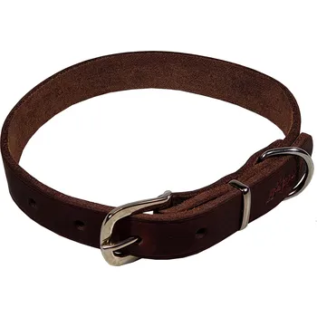 Obojek pro psa BAFPET Obojky z mastné kůže, ZUBR Barva: Hnědá, Rozměr: 25mm x 60cm /43-56/ 14106Z