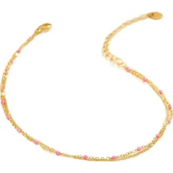 Náramek Náramek na kotník dvojitý růžový