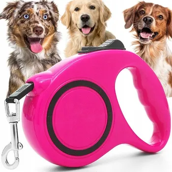 Vodítko pro psa VODÍTKO AUTOMATICKÁ PRO PSA PRO KOČKY LEHKÁ SVINOVACÍ PÁSKA S BLOKÁDOU 5 m 15 kg