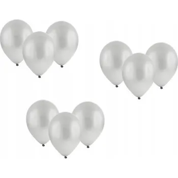 Balónek Id_2192 10x METALICKÉ BALÓNKY 10 kusů STŘÍBRNÉ METALICKÉ LATEXOVÉ 14"