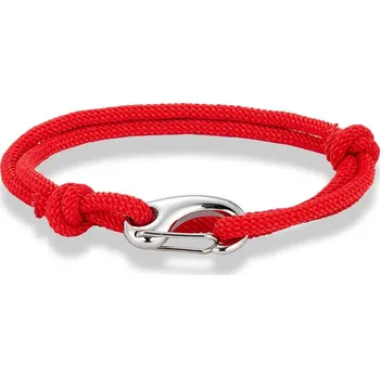 Náramek Nastavitelný dvojitý šňůrkový náramek z oceli | pánský náramek, dámský náramek - Červený