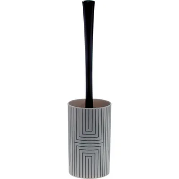 WC štětka Spirella WC štětka GRAPHIC, s bílo-černou plastovou nádobou
