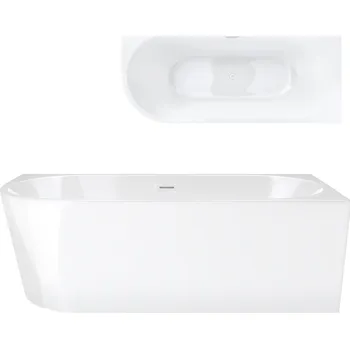 Vana Akrylátová rohová vana Corsan s odtokem uprostřed, 160 x 75 cm