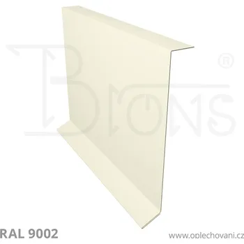 Střešní lemovaní Závětrná lišta pod krajovou tašku rš 200 šedobílá
