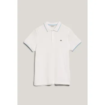 Dívčí košile POLOKOŠILE GANT STRIPED POLO PIQUE RUGGER WHITE