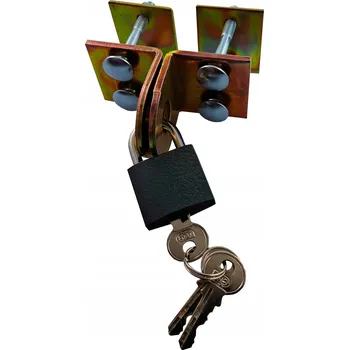 ZÁMEK PRO BRANKOVÁ VRATA ZÁSUVKA ZÁVORA PETLICE ZLATÝ 40x40 S VISACÍM ZÁMKEM