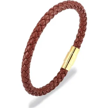 Náramek Pánský pletený kožený náramek | náramek, šperk - šířka 6 mm-200003757 , 23 cm