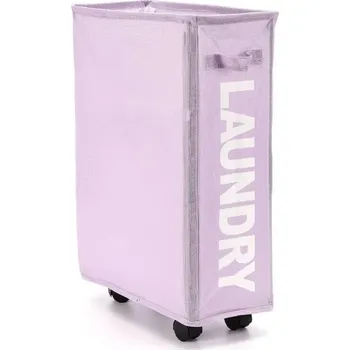 Koš na prádlo Elegantní skládací prádelní koš z oxford látky | úložný koš, prádelní koš - Fialová malá velikost s kladkou