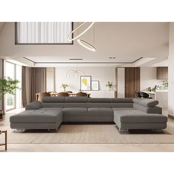 Rozkládací sedací souprava do U Falio, P šedá 22