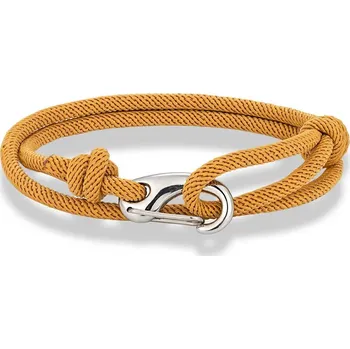 Náramek Nastavitelný dvojitý šňůrkový náramek z oceli | pánský náramek, dámský náramek - Žluť