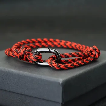 Náramek Stylový pánský pletený náramek na ruku | módní doplněk, náramek - Víno