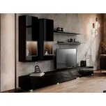 Obývací stěna ATHENS černý supermatt/černý lesk