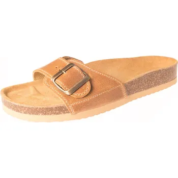 Dámské pantofle Dámské kožené pantofle jednoprackové hnědé 40