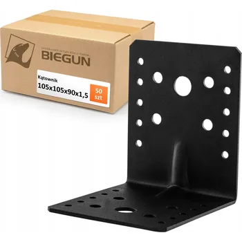 Úhloměr 50x TESAŘSKÝ ÚHELNÍK ČERNÝ 105x105x90x1,5 SPOJOVACÍ PRVEK PRO DŘEVO