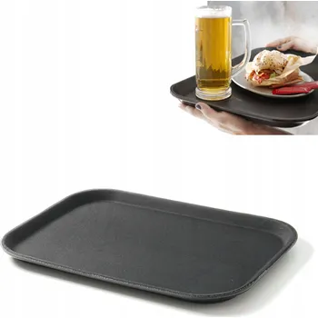Protiskluzový servírovací tác 25,5 x 35,5 cm - černý