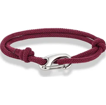 Náramek Nastavitelný dvojitý šňůrkový náramek z oceli | pánský náramek, dámský náramek - Vínově červené