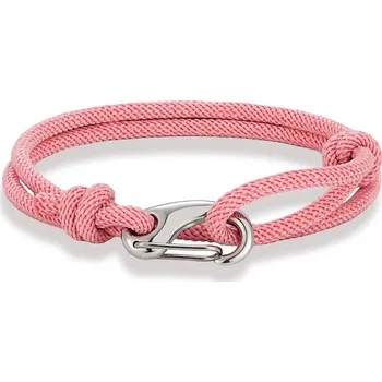 Náramek Nastavitelný dvojitý šňůrkový náramek z oceli | pánský náramek, dámský náramek - Růžový