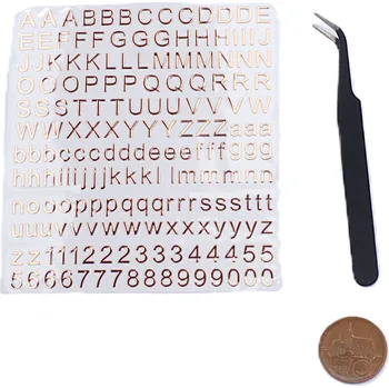 Výtvárné potřeby Samolepící písmena - Růžové zlato Růžové zlato: 7mm - abeceda velká + malá + čísla