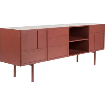 Komoda White Label Červená kovová komoda WLL DAVIS 105 x 36 cm