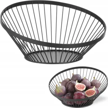 Košík, drátěná mísa na ovoce, černá s matným povrchem, průměr 280 mm - Hendi