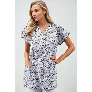 Zdravotnický oděv 2P SERVIS Halena Uni Bianca pejsci Potisk XS