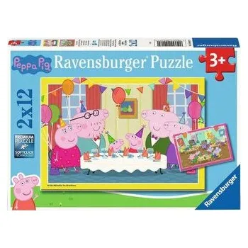 Puzzle Prasátko Peppa na oslavě 2x12 dílků