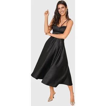 Dámské oblečení Edoti MARILYN polka dot midi dress DL Edoti černá 3354743