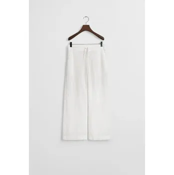 Dívčí oblečení KALHOTY GANT PULL ON COTTON LINEN PANTS WHITE