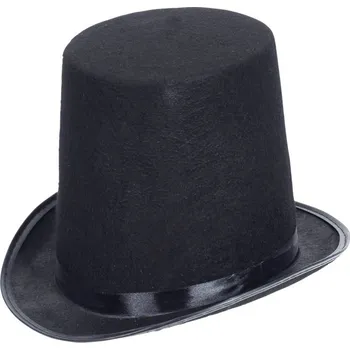 Karnevalový kostým Cylindr černý vysoký výška 20 cm