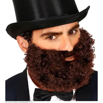 Karnevalový kostým Kudrnaté vousy karnevalové hnědé