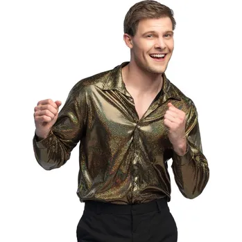 Karnevalový kostým Zlatá lesklá pánská košile L