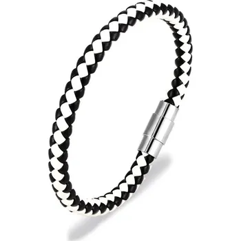 Náramek Pánský pletený kožený náramek | náramek, šperk - šířka 6 mm-361188 , 19 cm