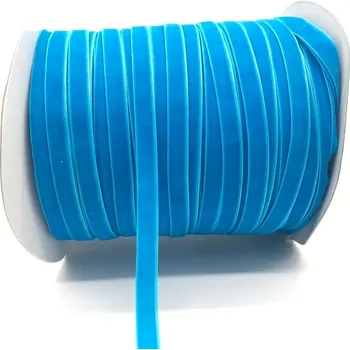 Stuha Sametová stuha na dárky 10 mm 450 cm | svatební dekorace, ozdobná stuha - jezero modré