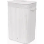 Bambusový koš na prádlo s víkem Compactor Bamboo - obdélníkový, bílý, 40 x 30 x v60 cm