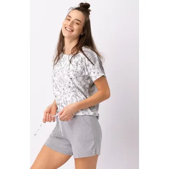 Pánské pyžamo Pyžamo Key LNS 544 A25 Viskóza kr/r S-XL bílo-šedá L