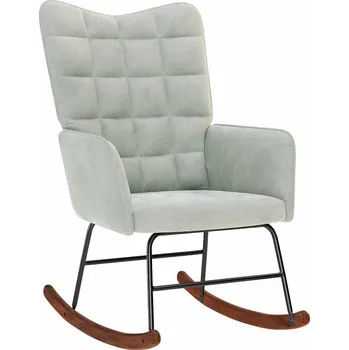 Křeslo vidaXL Houpací křeslo samet [4016842] Barva: světle šedá