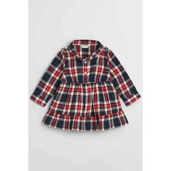 Dámské šaty ŠATY GANT CHECKED FLANNEL BD SHIRT DRESS EVENING BLUE